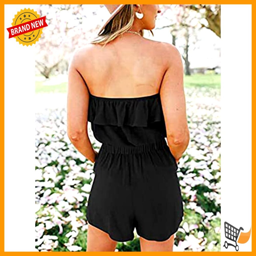 Off Shoulder Ruffle Romper With Pockets, Summer S… - image 4